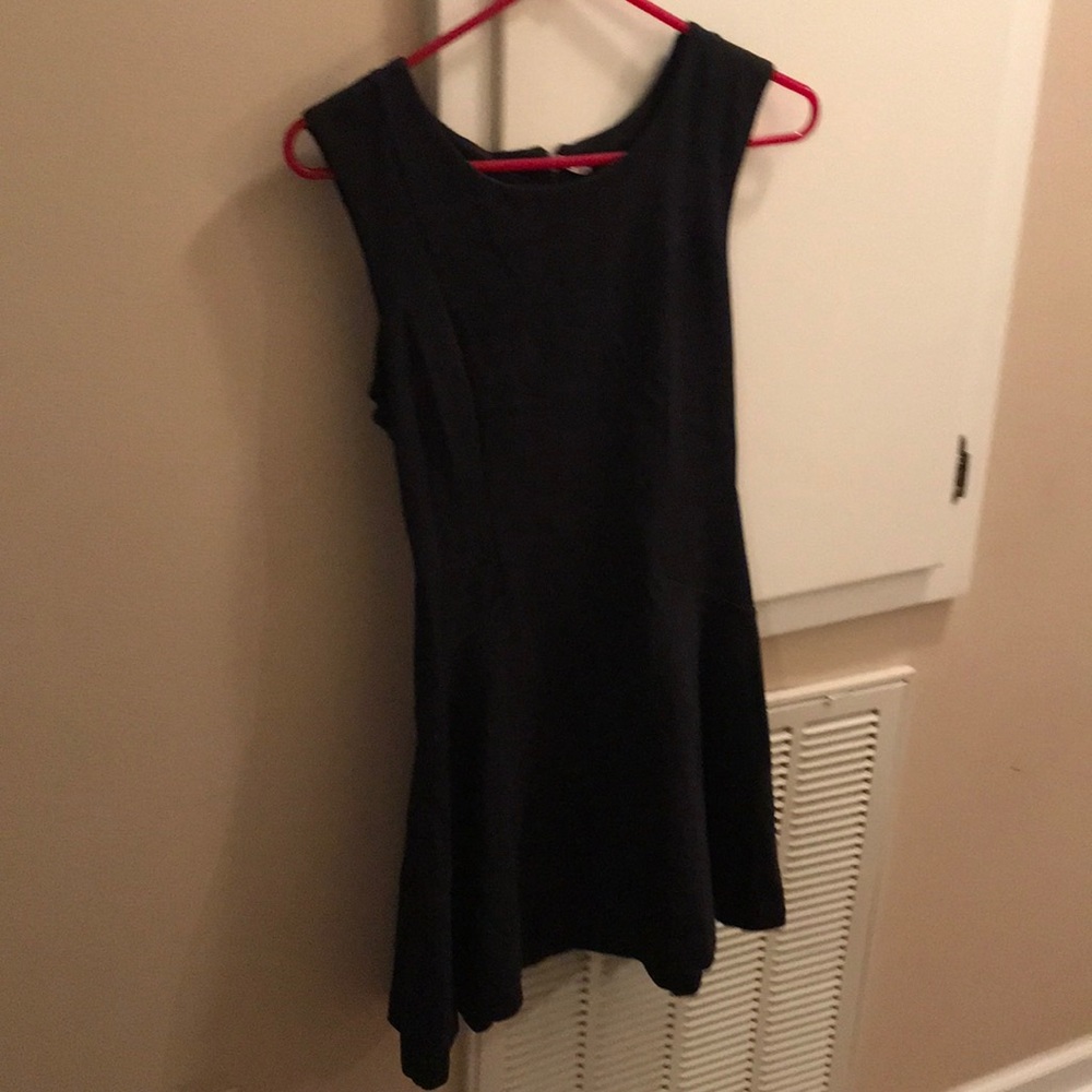 A-line black dress zipper back
